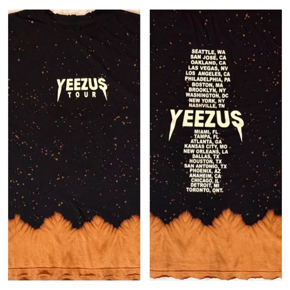 EUC Kanye West Yeezy Tour Merch ‘Yeezus’ Bleached Black Shirt Size XL